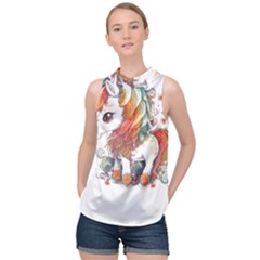 Baby Unicorn T- Shirt Colourful Bay Unicorn T- Shirt Yoga Reflexion Pose T- Shirtyoga Reflexion Pose T- Shirt High Neck Satin Top by hizuto