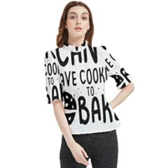 Baker T- Shirt Cool Bread Baking Bakers Saying Motif T- Shirt Yoga Reflexion Pose T- Shirtyoga Reflexion Pose T- Shirt Frill Neck Blouse