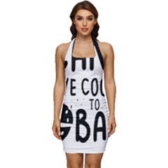 Baker T- Shirt Cool Bread Baking Bakers Saying Motif T- Shirt Yoga Reflexion Pose T- Shirtyoga Reflexion Pose T- Shirt Sleeveless Wide Square Neckline Ruched Bodycon Dress