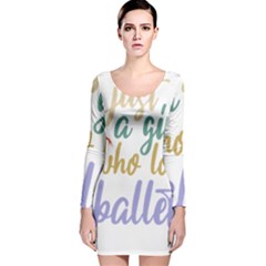 Ballet T- Shirtjust A Girle Who Loves Ballet T- Shirt Yoga Reflexion Pose T- Shirtyoga Reflexion Pose T- Shirt Long Sleeve Velvet Bodycon Dress by hizuto