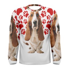 Basset Hound Gift T- Shirt Funny Basset Hound Valentine Heart Paw Basset Hound Dog Lover Valentine C Yoga Reflexion Pose T- Shirtyoga Reflexion Pose T- Shirt Men s Long Sleeve T-shirt by hizuto