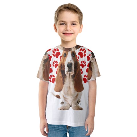 Basset Hound Gift T- Shirt Funny Basset Hound Valentine Heart Paw Basset Hound Dog Lover Valentine C Yoga Reflexion Pose T- Shirtyoga Reflexion Pose T- Shirt Kids  Sport Mesh T-shirt by hizuto