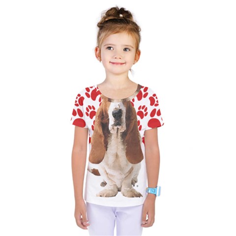 Basset Hound Gift T- Shirt Funny Basset Hound Valentine Heart Paw Basset Hound Dog Lover Valentine C Yoga Reflexion Pose T- Shirtyoga Reflexion Pose T- Shirt Kids  One Piece T-shirt by hizuto