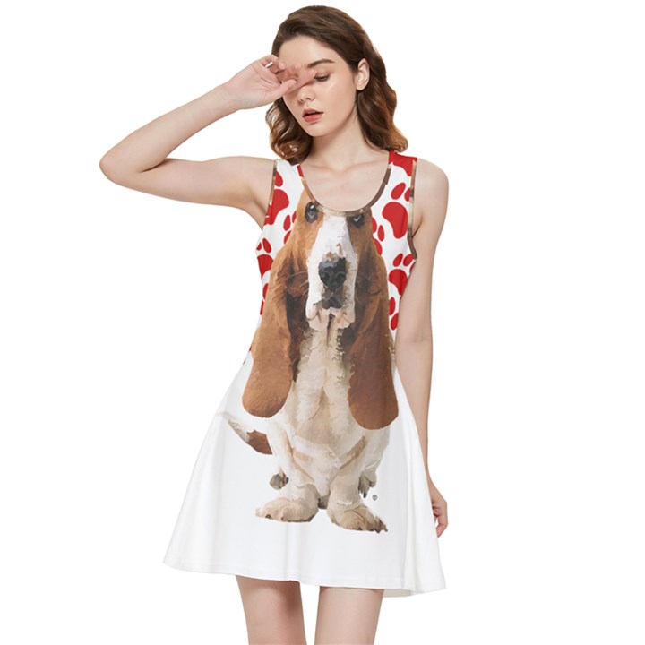 Basset Hound Gift T- Shirt Funny Basset Hound Valentine Heart Paw Basset Hound Dog Lover Valentine C Yoga Reflexion Pose T- Shirtyoga Reflexion Pose T- Shirt Inside Out Racerback Dress