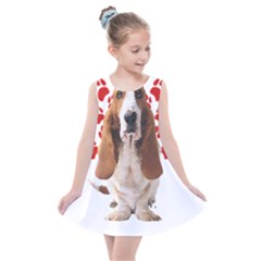 Basset Hound Gift T- Shirt Funny Basset Hound Valentine Heart Paw Basset Hound Dog Lover Valentine C Yoga Reflexion Pose T- Shirtyoga Reflexion Pose T- Shirt Kids  Summer Dress by hizuto