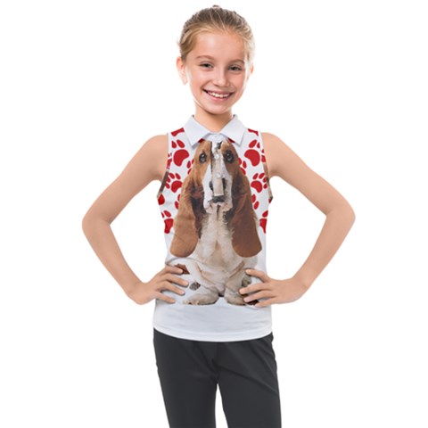 Basset Hound Gift T- Shirt Funny Basset Hound Valentine Heart Paw Basset Hound Dog Lover Valentine C Yoga Reflexion Pose T- Shirtyoga Reflexion Pose T- Shirt Kids  Sleeveless Polo T-shirt by hizuto