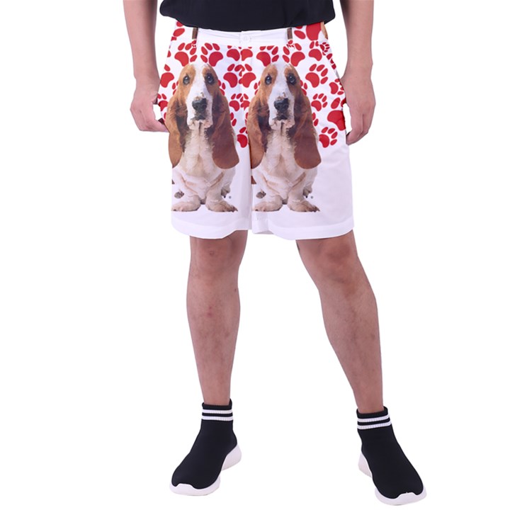 Basset Hound Gift T- Shirt Funny Basset Hound Valentine Heart Paw Basset Hound Dog Lover Valentine C Yoga Reflexion Pose T- Shirtyoga Reflexion Pose T- Shirt Men s Pocket Shorts