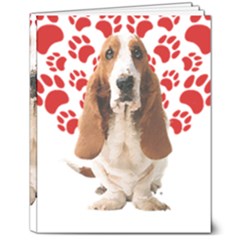 Basset Hound Gift T- Shirt Funny Basset Hound Valentine Heart Paw Basset Hound Dog Lover Valentine C Yoga Reflexion Pose T- Shirtyoga Reflexion Pose T- Shirt 8  X 10  Softcover Notebook