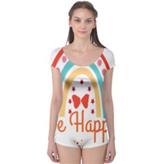 Be Happy And Smile T- Shirt Be Happy T- Shirt Yoga Reflexion Pose T- Shirtyoga Reflexion Pose T- Shirt Boyleg Leotard  by hizuto