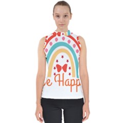 Be Happy And Smile T- Shirt Be Happy T- Shirt Yoga Reflexion Pose T- Shirtyoga Reflexion Pose T- Shirt Mock Neck Shell Top by hizuto