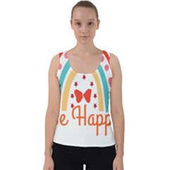 Be Happy And Smile T- Shirt Be Happy T- Shirt Yoga Reflexion Pose T- Shirtyoga Reflexion Pose T- Shirt Velvet Tank Top by hizuto