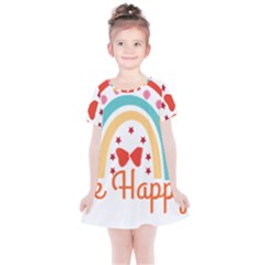 Be Happy And Smile T- Shirt Be Happy T- Shirt Yoga Reflexion Pose T- Shirtyoga Reflexion Pose T- Shirt Kids  Simple Cotton Dress by hizuto