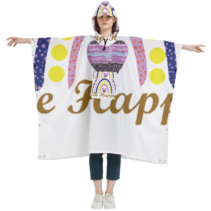 Be Happy T- Shirt Be Happy T- Shirt Yoga Reflexion Pose T- Shirtyoga Reflexion Pose T- Shirt Women s Hooded Rain Ponchos