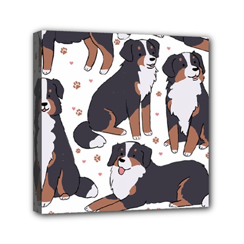 Bernese Mountain Dog T- Shirtbernese Mountain Dog Illustration T- Shirt Yoga Reflexion Pose T- Shirtyoga Reflexion Pose T- Shirt Mini Canvas 6  X 6  (stretched) by hizuto