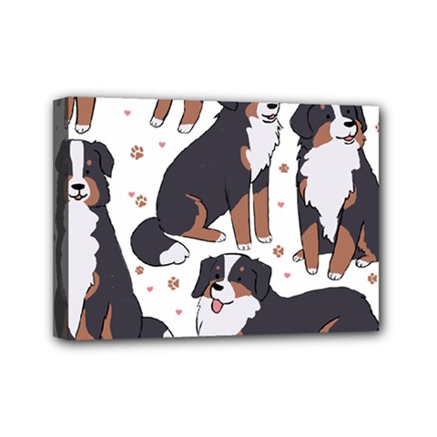 Bernese Mountain Dog T- Shirtbernese Mountain Dog Illustration T- Shirt Yoga Reflexion Pose T- Shirtyoga Reflexion Pose T- Shirt Mini Canvas 7  X 5  (stretched) by hizuto