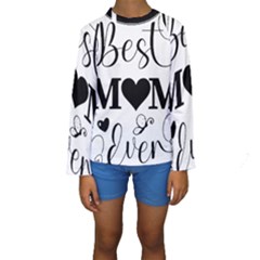 Best Mom Ever Gift T- Shirt Best Knitting Mom Ever T- Shirt Yoga Reflexion Pose T- Shirtyoga Reflexion Pose T- Shirt Kids  Long Sleeve Swimwear by hizuto