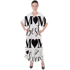 Best Mom Ever Gift T- Shirt Best Knitting Mom Ever T- Shirt Yoga Reflexion Pose T- Shirtyoga Reflexion Pose T- Shirt V-neck Boho Style Maxi Dress by hizuto