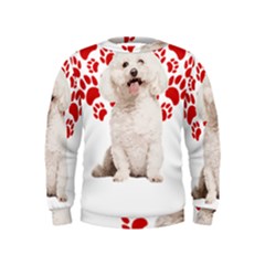 Bichon Frise Gift T- Shirt Cool Bichon Frise Valentine Heart Paw Bichon Frise Dog Lover Valentine Co Yoga Reflexion Pose T- Shirtyoga Reflexion Pose T- Shirt Kids  Sweatshirt by hizuto