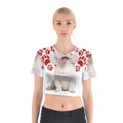 Bichon Frise Gift T- Shirt Cool Bichon Frise Valentine Heart Paw Bichon Frise Dog Lover Valentine Co Yoga Reflexion Pose T- Shirtyoga Reflexion Pose T- Shirt Cotton Crop Top by hizuto