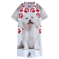 Bichon Frise Gift T- Shirt Cool Bichon Frise Valentine Heart Paw Bichon Frise Dog Lover Valentine Co Yoga Reflexion Pose T- Shirtyoga Reflexion Pose T- Shirt Kids  Boyleg Half Suit Swimwear by hizuto