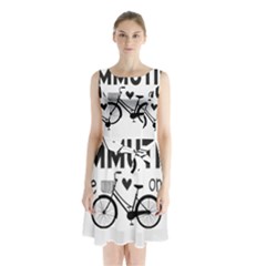 Bicycle T- Shirt Bicycle Commuting Is The Only Way For Me T- Shirt Yoga Reflexion Pose T- Shirtyoga Reflexion Pose T- Shirt Sleeveless Waist Tie Chiffon Dress by hizuto