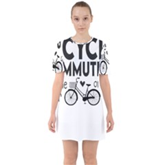 Bicycle T- Shirt Bicycle Commuting Is The Only Way For Me T- Shirt Yoga Reflexion Pose T- Shirtyoga Reflexion Pose T- Shirt Sixties Short Sleeve Mini Dress by hizuto