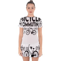 Bicycle T- Shirt Bicycle Commuting Is The Only Way For Me T- Shirt Yoga Reflexion Pose T- Shirtyoga Reflexion Pose T- Shirt Drop Hem Mini Chiffon Dress by hizuto