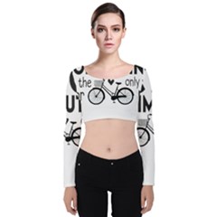 Bicycle T- Shirt Bicycle Commuting Is The Only Way For Me T- Shirt Yoga Reflexion Pose T- Shirtyoga Reflexion Pose T- Shirt Velvet Long Sleeve Crop Top by hizuto