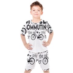 Bicycle T- Shirt Bicycle Commuting Is The Only Way For Me T- Shirt Yoga Reflexion Pose T- Shirtyoga Reflexion Pose T- Shirt Kids  T-shirt And Shorts Set by hizuto