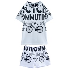 Bicycle T- Shirt Bicycle Commuting Is The Only Way For Me T- Shirt Yoga Reflexion Pose T- Shirtyoga Reflexion Pose T- Shirt Kids  Swim T-shirt And Shorts Set by hizuto