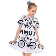 Bicycle T- Shirt Bicycle Commuting Is The Only Way For Me T- Shirt Yoga Reflexion Pose T- Shirtyoga Reflexion Pose T- Shirt Kids  Short Sleeve Shirt Dress by hizuto