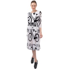 Bicycle T- Shirt Bicycle Commuting Is The Only Way For Me T- Shirt Yoga Reflexion Pose T- Shirtyoga Reflexion Pose T- Shirt Ruffle End Midi Chiffon Dress by hizuto