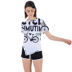 Bicycle T- Shirt Bicycle Commuting Is The Only Way For Me T- Shirt Yoga Reflexion Pose T- Shirtyoga Reflexion Pose T- Shirt Asymmetrical Short Sleeve Sports T-shirt