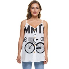 Bicycle T- Shirt Bicycle Commuting Is The Only Way For Me T- Shirt Yoga Reflexion Pose T- Shirtyoga Reflexion Pose T- Shirt Casual Spaghetti Strap Chiffon Top