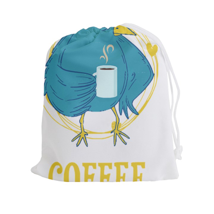 Bird T- Shirt Funny Morning Muffle Saying Design T- Shirt Yoga Reflexion Pose T- Shirtyoga Reflexion Pose T- Shirt Drawstring Pouch (2XL)