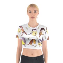 Birds Illustration T- Shirt Cute European Birds Illustration T- Shirt (1) Yoga Reflexion Pose T- Shirtyoga Reflexion Pose T- Shirt Cotton Crop Top by hizuto