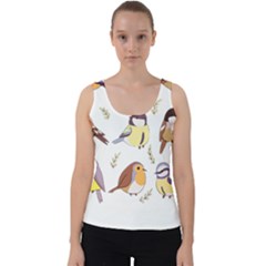 Birds Illustration T- Shirt Cute European Birds Illustration T- Shirt (1) Yoga Reflexion Pose T- Shirtyoga Reflexion Pose T- Shirt Velvet Tank Top by hizuto