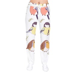 Birds Illustration T- Shirt Cute European Birds Illustration T- Shirt (1) Yoga Reflexion Pose T- Shirtyoga Reflexion Pose T- Shirt Women Velvet Drawstring Pants by hizuto