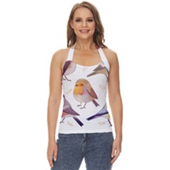 Birds Illustration T- Shirt Cute European Birds Illustration T- Shirt Yoga Reflexion Pose T- Shirtyoga Reflexion Pose T- Shirt Basic Halter Top by hizuto