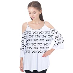 Black And White Cow T- Shirt Black And White Cows Keep On Moooving Cow Puns T- Shirt Yoga Reflexion Pose T- Shirtyoga Reflexion Pose T- Shirt Flutter Sleeve T-shirt 