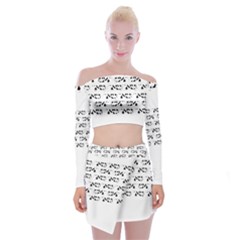 Black And White Cow T- Shirt Black And White Cows Keep On Moooving Cow Puns T- Shirt Yoga Reflexion Pose T- Shirtyoga Reflexion Pose T- Shirt Off Shoulder Top With Mini Skirt Set by hizuto