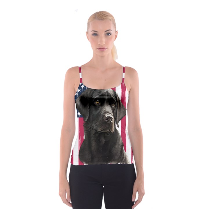 Black Labrador T- Shirt Black Labrador - Black Labrador U S A Flag T- Shirt Yoga Reflexion Pose T- Shirtyoga Reflexion Pose T- Shirt Spaghetti Strap Top