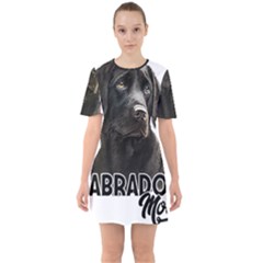 Black Labrador T- Shirt Black Labrador - Labrador Mom T- Shirt Yoga Reflexion Pose T- Shirtyoga Reflexion Pose T- Shirt Sixties Short Sleeve Mini Dress by hizuto