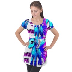 Pinkie Pie  Puff Sleeve Tunic Top by Internationalstore