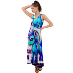 Pinkie Pie  V-neck Chiffon Maxi Dress by Internationalstore