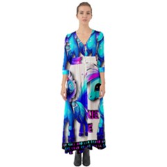 Pinkie Pie  Button Up Boho Maxi Dress by Internationalstore