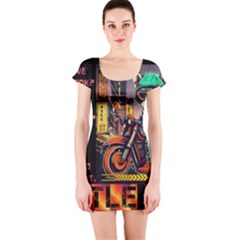 A Little Cat Short Sleeve Bodycon Dress by Internationalstore