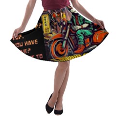 A Little Cat A-line Skater Skirt by Internationalstore