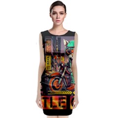 A Little Cat Sleeveless Velvet Midi Dress by Internationalstore