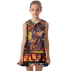 A Little Cat Kids  Pilgrim Collar Ruffle Hem Dress by Internationalstore